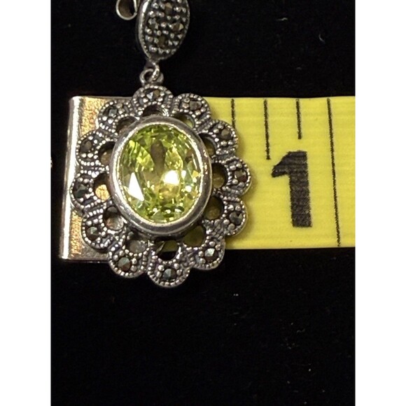 Dee Berkley Jewerly VINTAGE Earrings Sterling Silver Peridot Marcasite DBJ - Picture 8 of 13